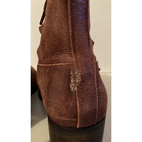Lucky Brand Short Ankle Boots Brown Leather Zip Women Sz 10 M - Picture 7 of 8